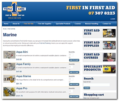 Example of  an online shop