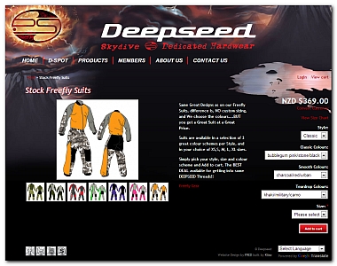 Example of an online shop with attributes