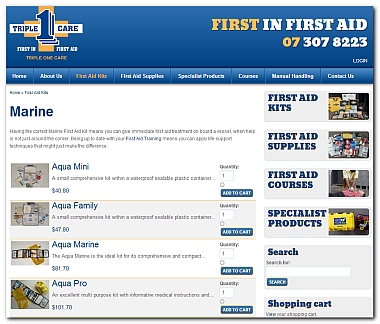 Example of  an online shop